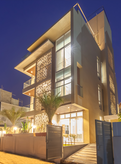 bed room with bed side lamp